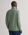 Męski zielony regular fit sweter half-zip