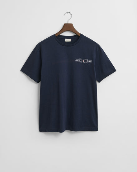 T-shirt męski z nadrukiem i okrągłym kołnierzykiem regular fit