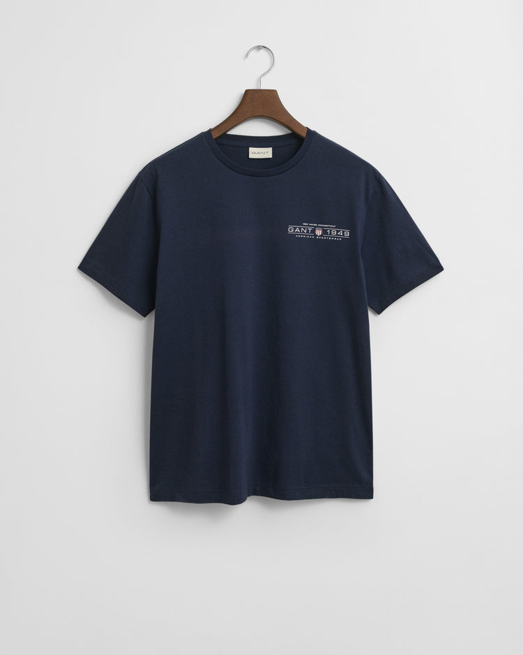 T-shirt męski z nadrukiem i okrągłym kołnierzykiem regular fit