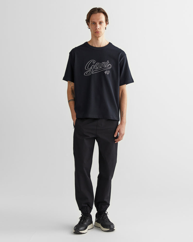 Bawełniany t-shirt męski z nadrukiem okrągły kołnierzyk relaxed fit