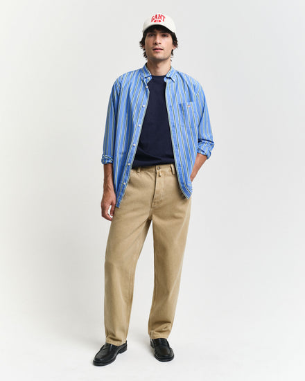 T-shirt męski z okrągłym dekoltem slim fit granatowy