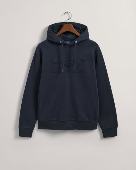 Bluza męska z kapturem z nadrukiem regular fit granatowa