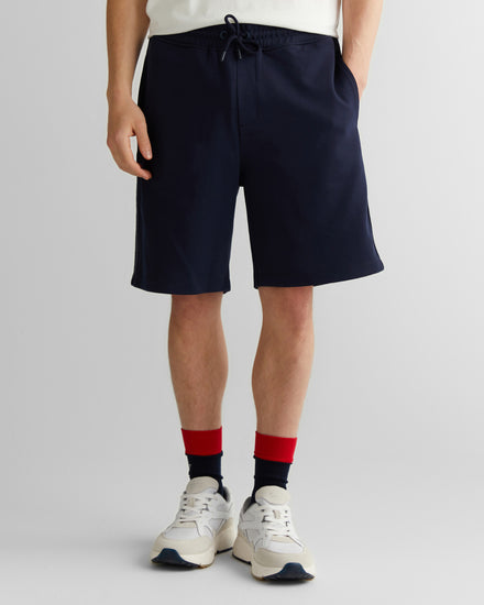 Szorty męskie z nadrukiem regular fit granatowe