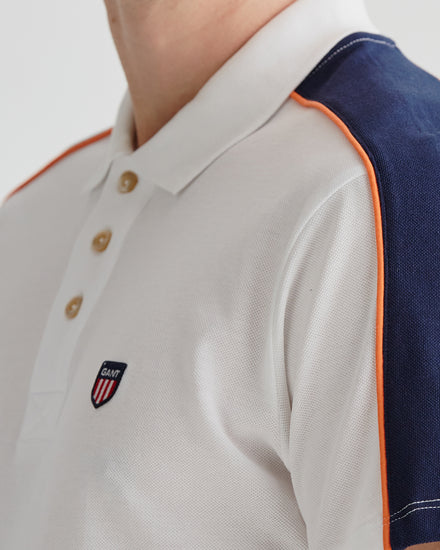 Bawełniany polo męski z nadrukiem z krótkim rękawem regular fit