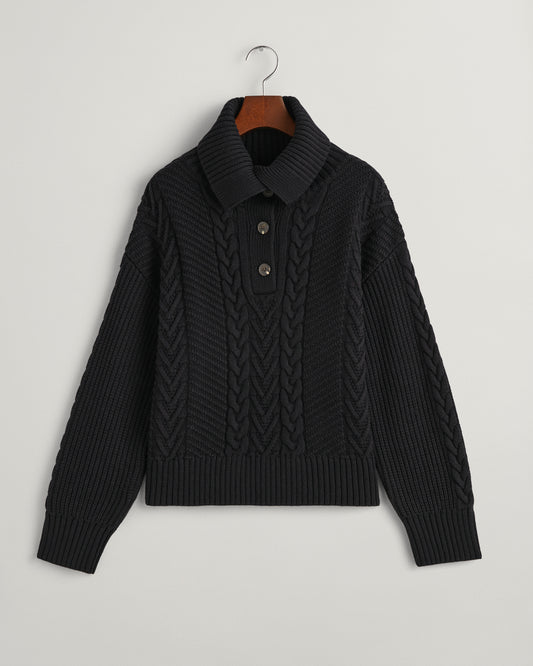 Sweter damski zapinany na guziki z długim rękawem czarny