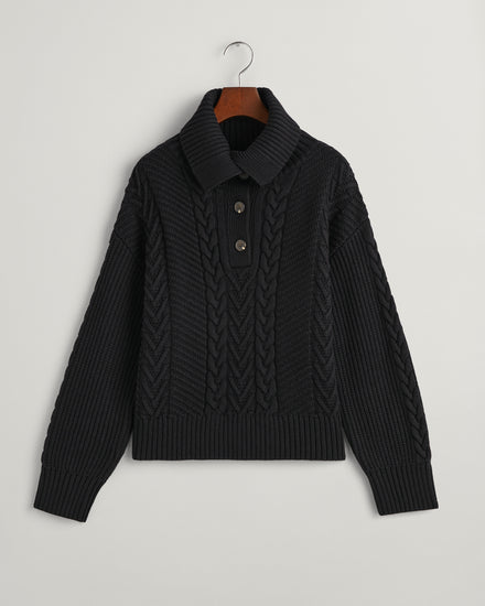 Sweter damski zapinany na guziki z długim rękawem czarny