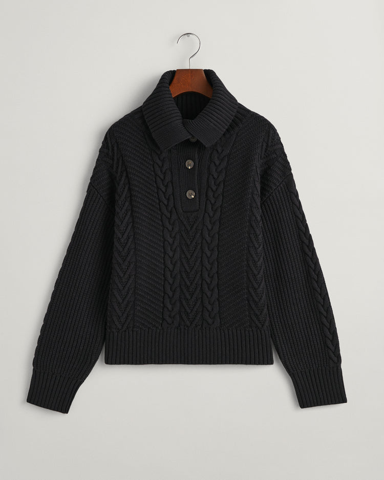 Sweter damski zapinany na guziki z długim rękawem czarny