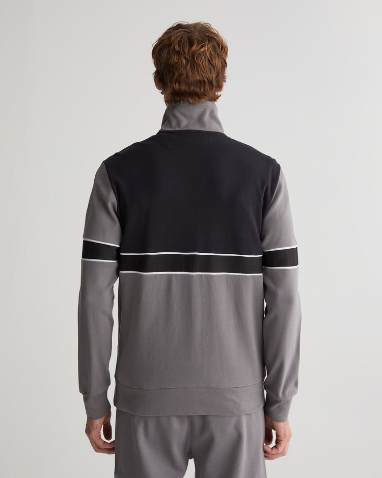 Bawełniana bluza męska z zamkiem regular fit szara