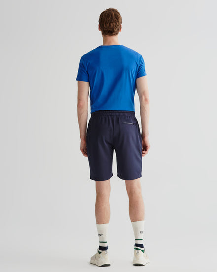 Szorty męskie z nadrukiem regular fit granatowe