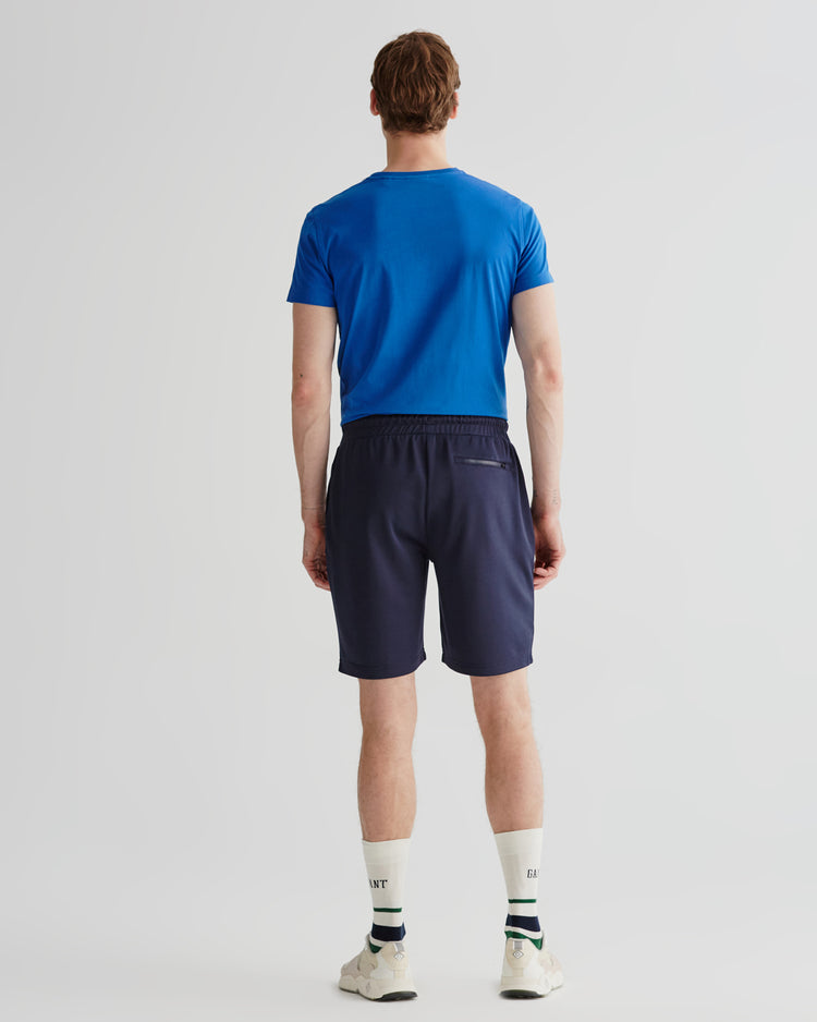 Szorty męskie z nadrukiem regular fit granatowe