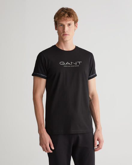 Męska koszulka z taśmą z logo C na szyi