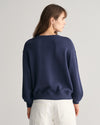 Bawełniana bluza damska z nadrukiem oversize fit granatowa