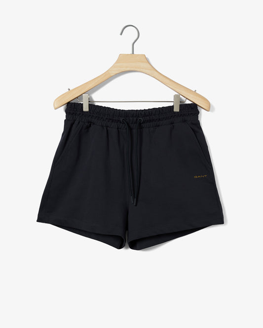 Bawełniane szorty damskie z nadrukiem regular fit granatowe