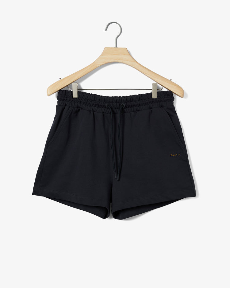 Bawełniane szorty damskie z nadrukiem regular fit granatowe