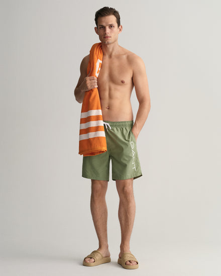 Męskie zielone szorty kąpielowe z logo