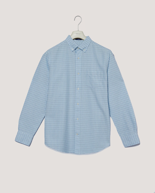 Bawełniana koszula męska w kratkę z długim rękawem regular fit