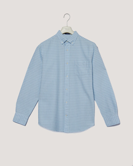 Bawełniana koszula męska w kratkę z długim rękawem regular fit