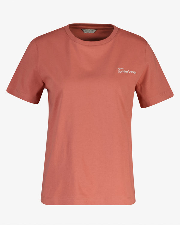 Koszulka damska z okrągłym kołnierzykiem i krótkim rękawem regular fit