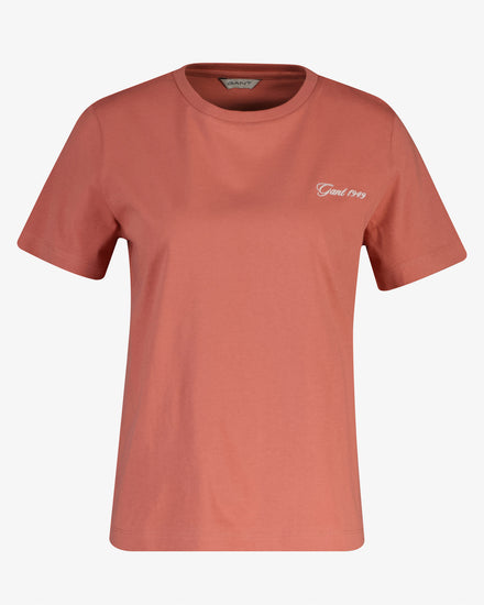 Koszulka damska z okrągłym kołnierzykiem i krótkim rękawem regular fit