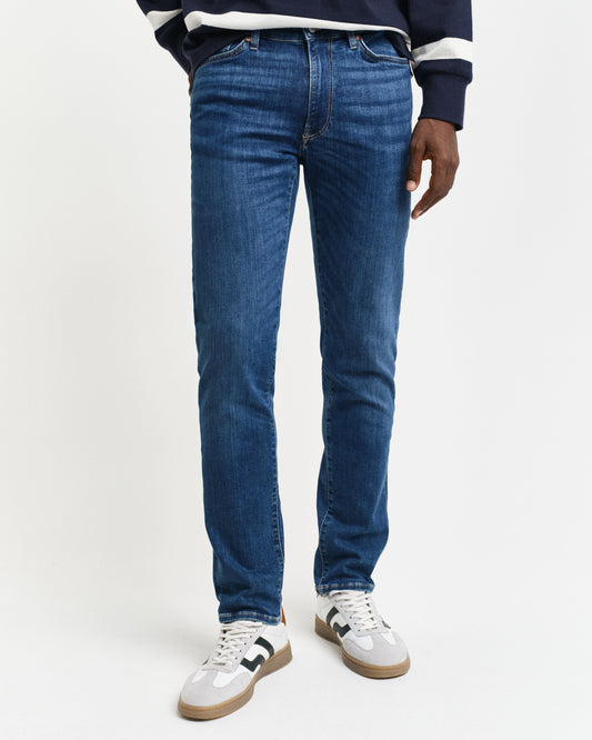 Spodnie jeansowe męskie extra slim fit niebieskie