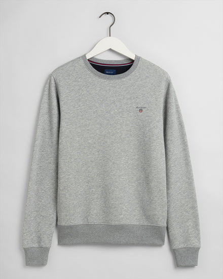 Bluza męska z okrągłym kołnierzykiem regular fit szara