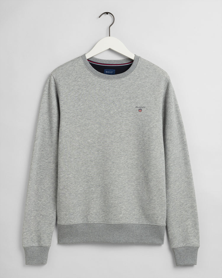Bluza męska z okrągłym kołnierzykiem regular fit szara