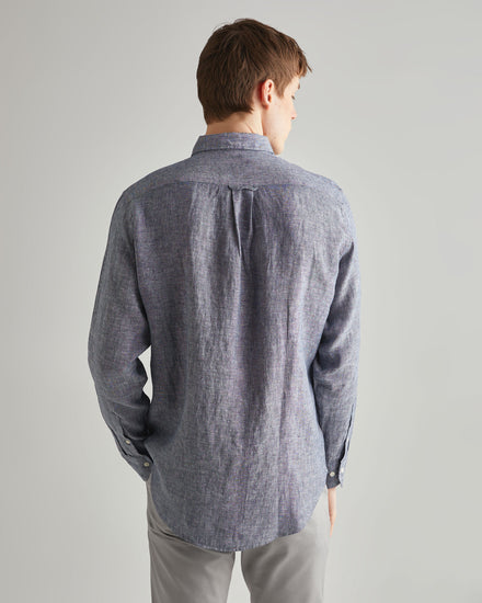 Koszula męska z długim rękawem regular fit granatowa