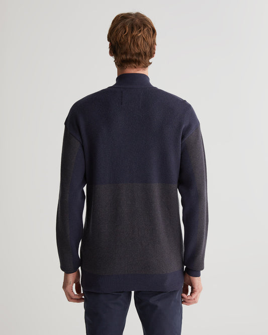 Sweter rozpinany męski z nadrukiem z zamkiem z długim rękawem regular fit