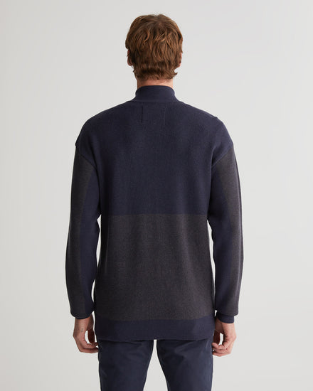 Sweter rozpinany męski z nadrukiem z zamkiem z długim rękawem regular fit