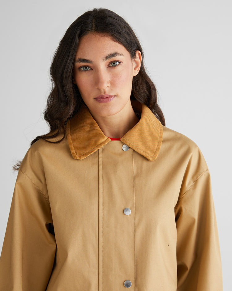 Kurtka damska z klasycznym kołnierzem z długim rękawem relaxed fit