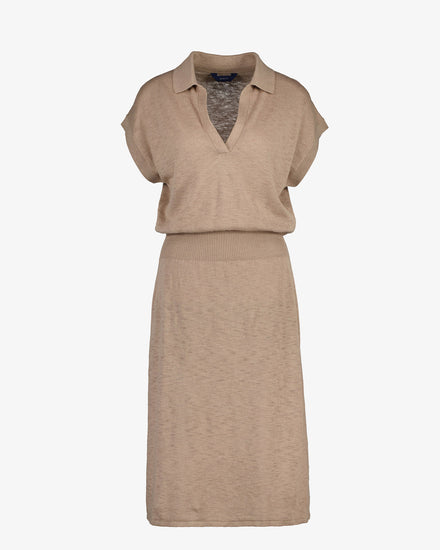 Sukienka z mieszanki lnianej z kołnierzykiem