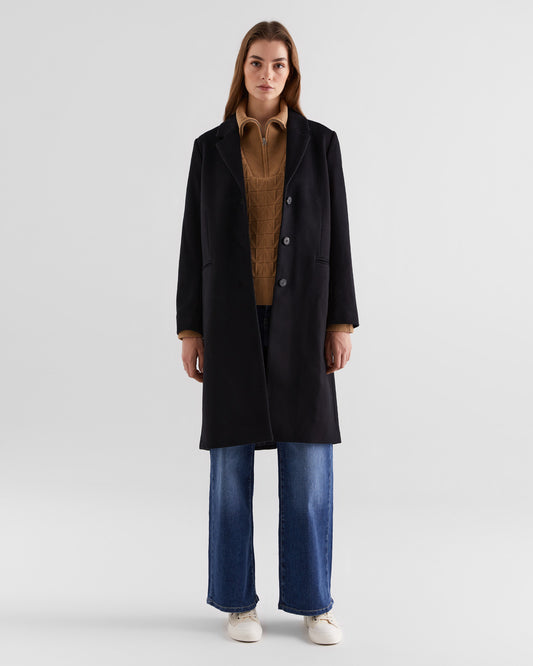 Damski płaszcz regular fit z wełny z dodatkiem kaszmiru