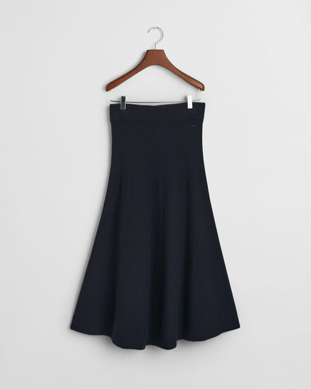 Wełniana spódnica damska regular fit granatowa