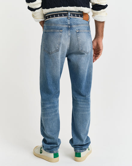 Spodnie męskie straight fit niebieskie