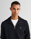 Bawełniana bluza męska z długim rękawem half zip regular fit