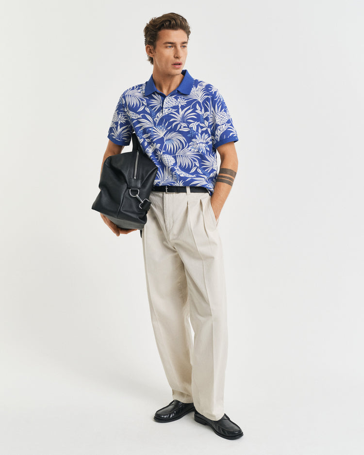 Polo męskie z krótkim rękawem regular fit niebieskie