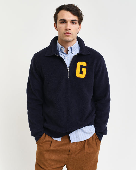 Bluza męska z nadrukiem regular fit granatowa