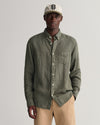 Lniana koszula regular fit khaki