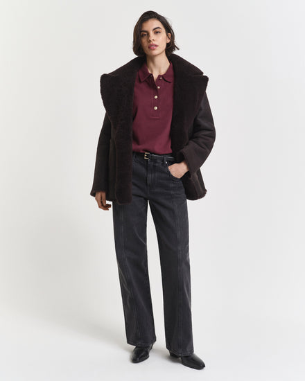 Polo damskie z kołnierzykiem polo z długim rękawem regular fit