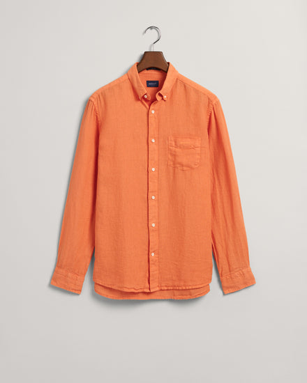 Koszula męska z długim rękawem regular fit pomarańczowa