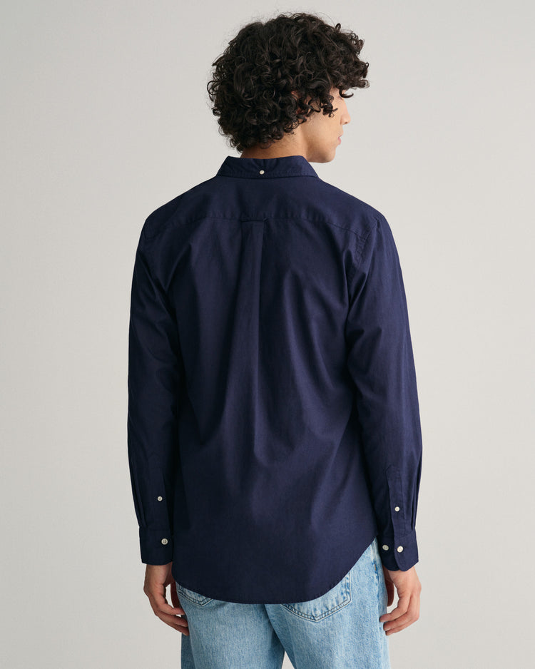 Koszula męska z nadrukiem z długim rękawem regular fit granatowa