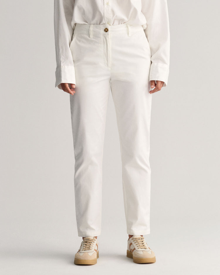 Spodnie damskie slim fit beżowe