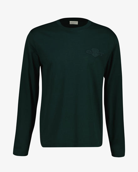 Koszulka męska z długim rękawem z okrągłym kołnierzykiem regular fit