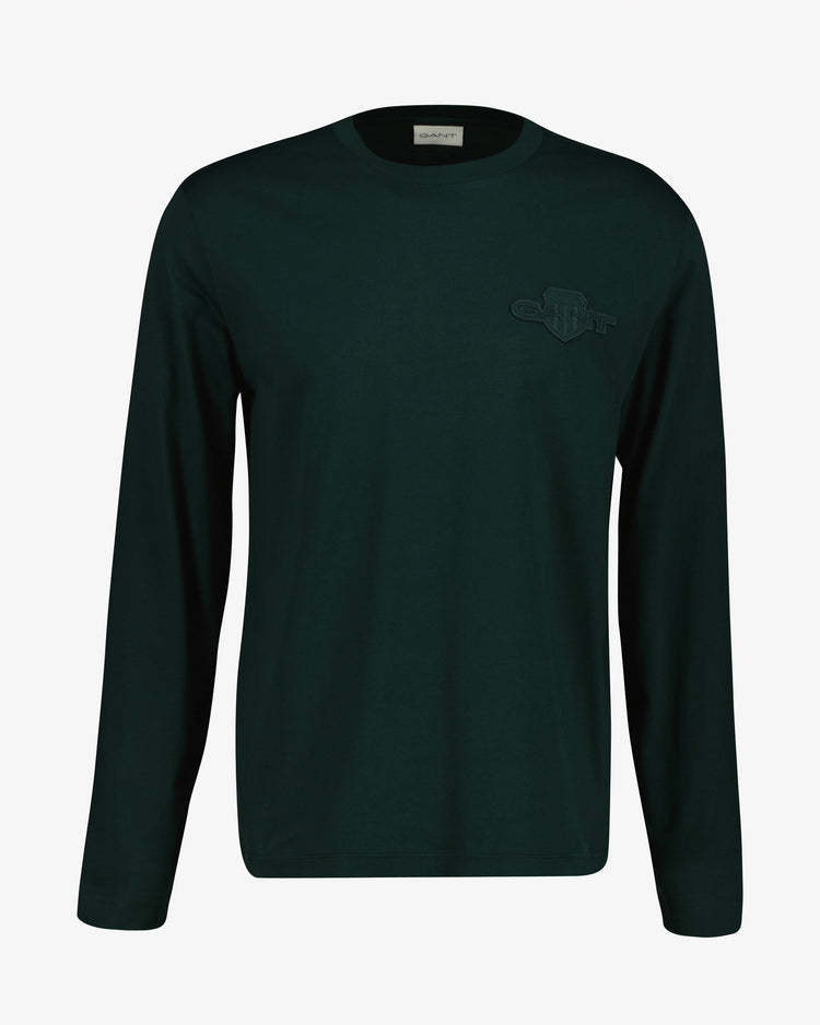 Koszulka męska z długim rękawem z okrągłym kołnierzykiem regular fit