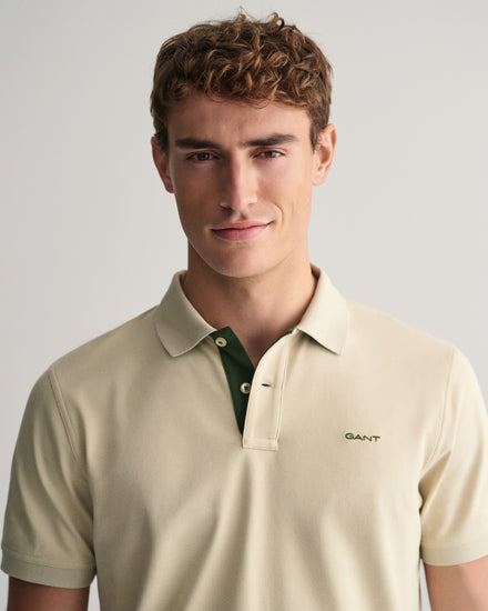 Koszulka polo contrast z bawełnianej piki