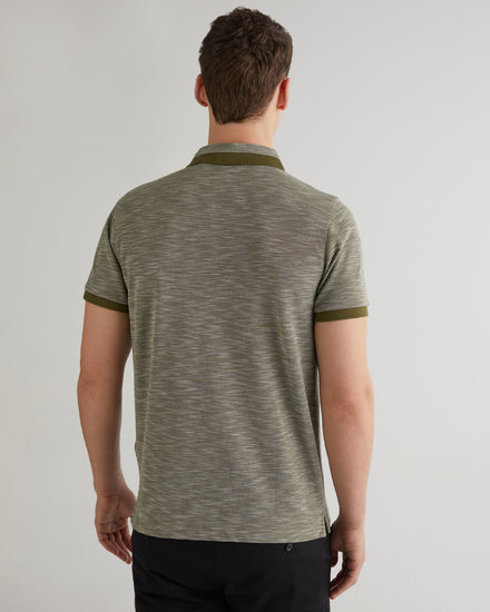 Polo męski z krótkim rękawem regular fit zielony