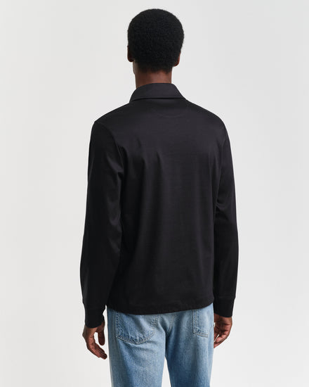 Bluza męska z długim rękawem z kołnierzykiem polo regular fit