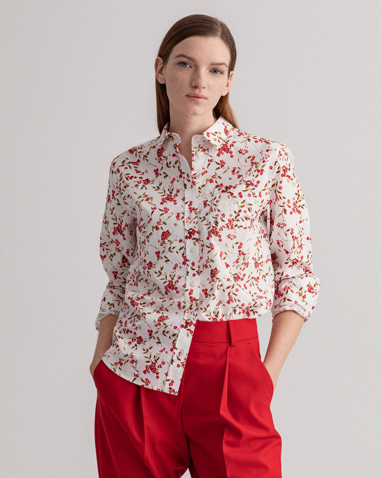 Damska koszula z nadrukiem pąka róży