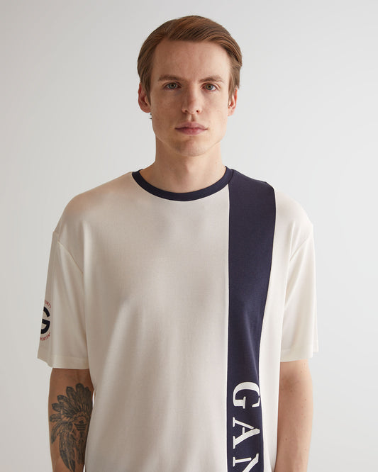 Koszulka z dekoltem C Color-Block