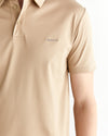 Koszulka polo męska z krótkim rękawem slim fit beżowa
